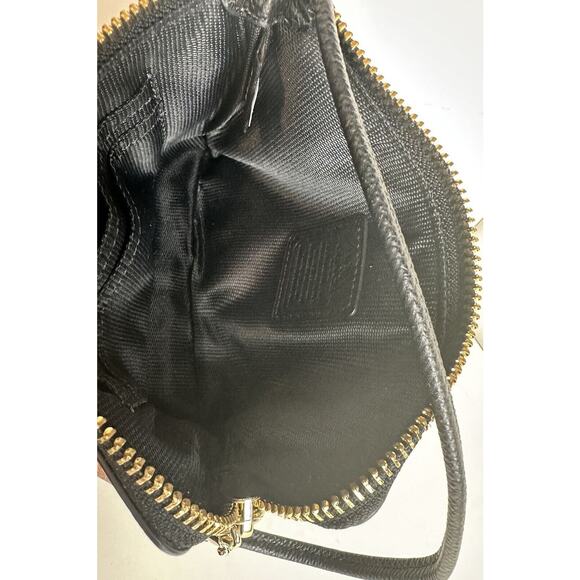 Coach Ocelot Print Grossgrain Leather Corner Zip Wristlet, Blue, Black, 41-15 - Picture 8 of 9